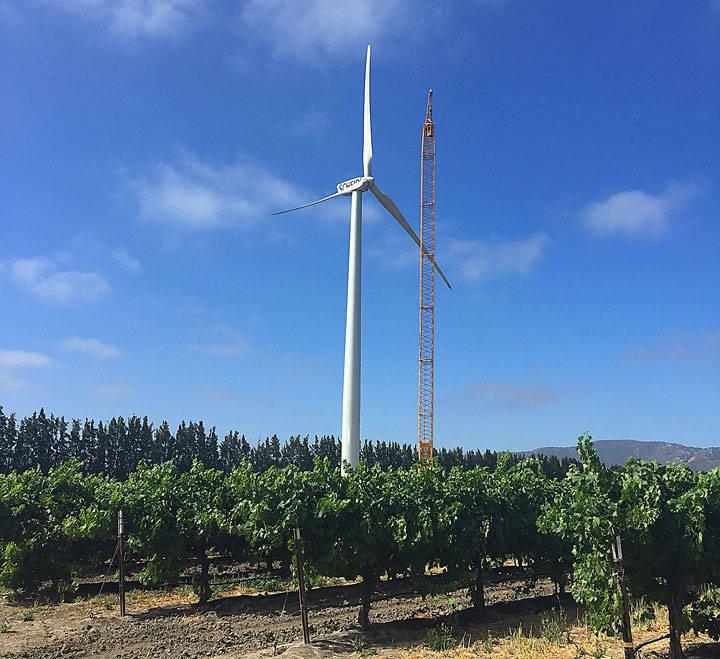 Scheid Vineyards installs wind turbine