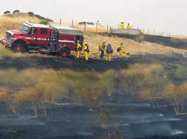 Faulty power lines cause brush fire near Bradley