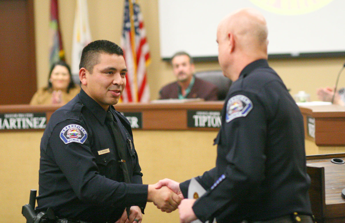 Greenfield new police officer at swearingin ceremony